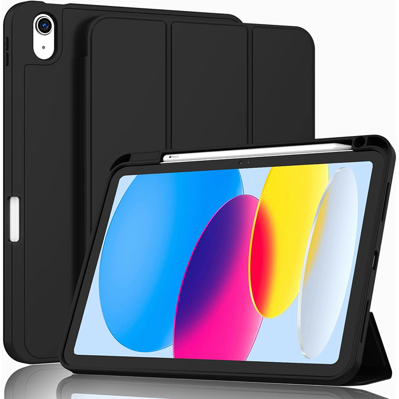New iPad 10th Generation Case- Smart iPad 10 Case with Soft TPU Back [Pencil Holder/Support Auto Wake/Sleep]